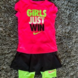 Nike Girls Neon Skort 2 Piece Set